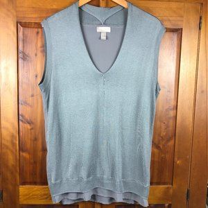 Forever 21 Contemporary Boyfriend Gray Knit Sweater Layered Look Vest Tunic
